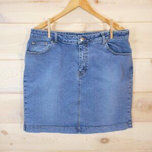 Venezia Women's Size 16 Medium Wash Denim Jean Skirt 5 Pocket Classic Western